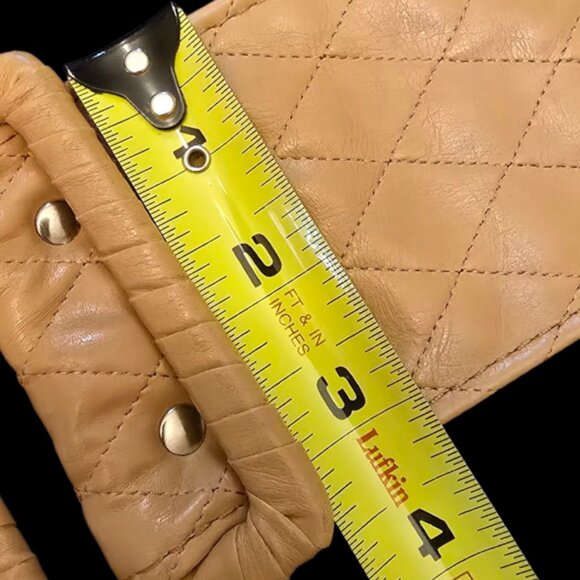 Retro 80's Camel Faux Leather Quilted Belt - Picture 9 of 10